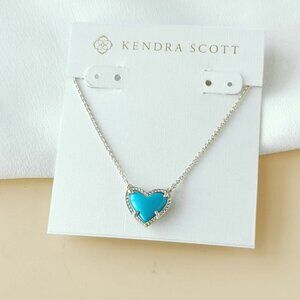 NEW Kendra Scott Ari Heart Gold Turquoise Necklace